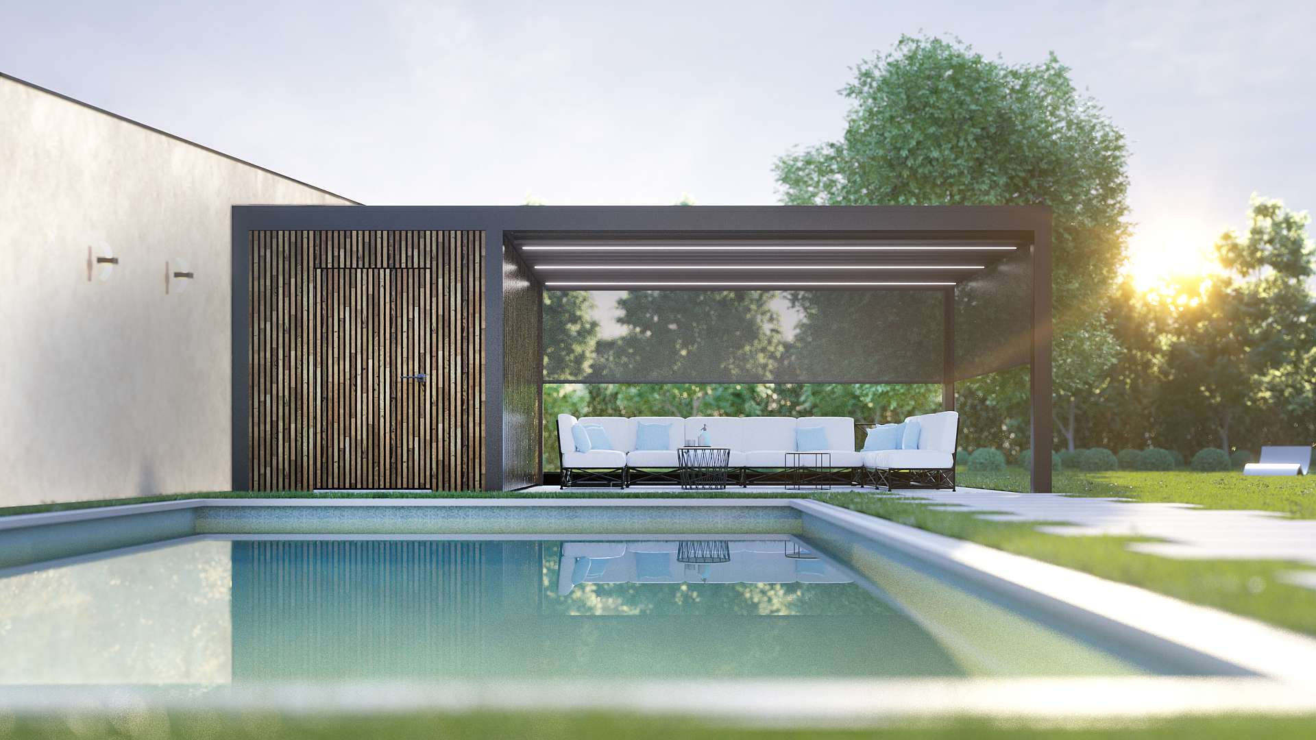 WIGRO Lamellendaecher mit Glasdach 001 Terrassenüberdachungen, Outdoor Living