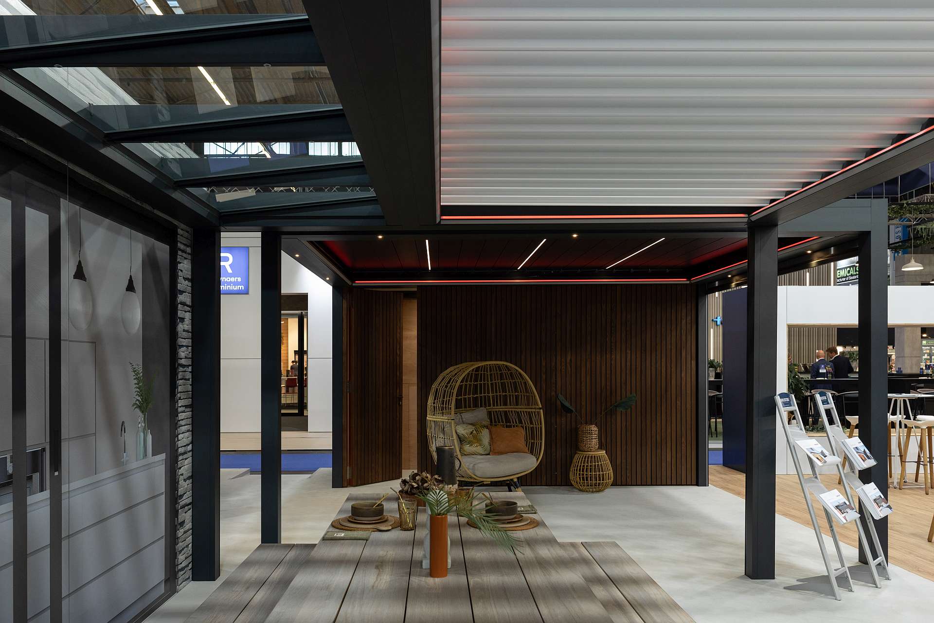 WIGRO Lamellendaecher mit Glasdach 003 Terrassenüberdachungen, Outdoor Living