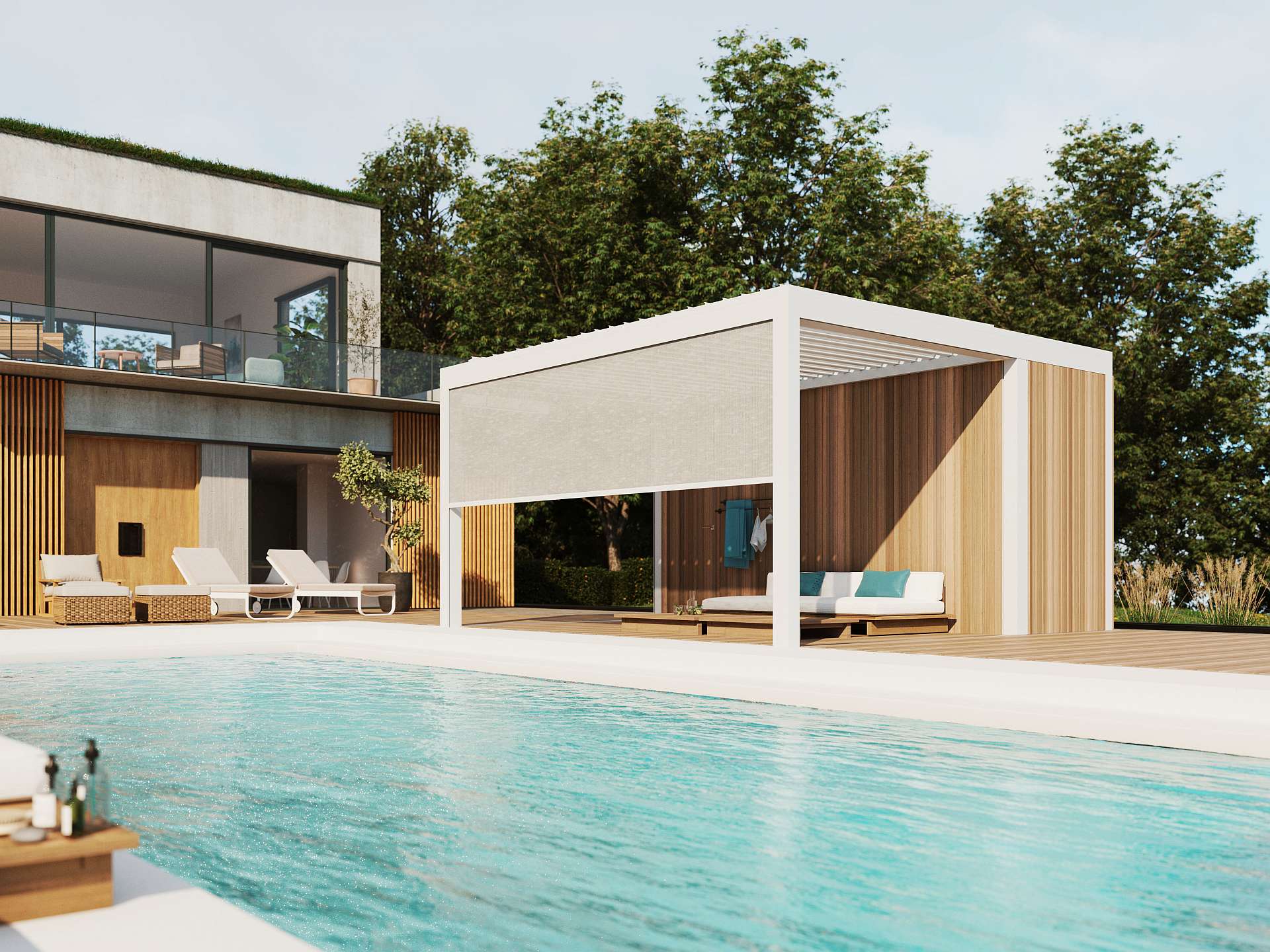 WIGRO Lamellendaecher mit Glasdach 004 Terrassenüberdachungen, Outdoor Living