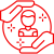 Terrassenüberdachung Weiden 10 Rotes Icon für Individualität mit zwei Händen und einem Männchen in der Mitte.