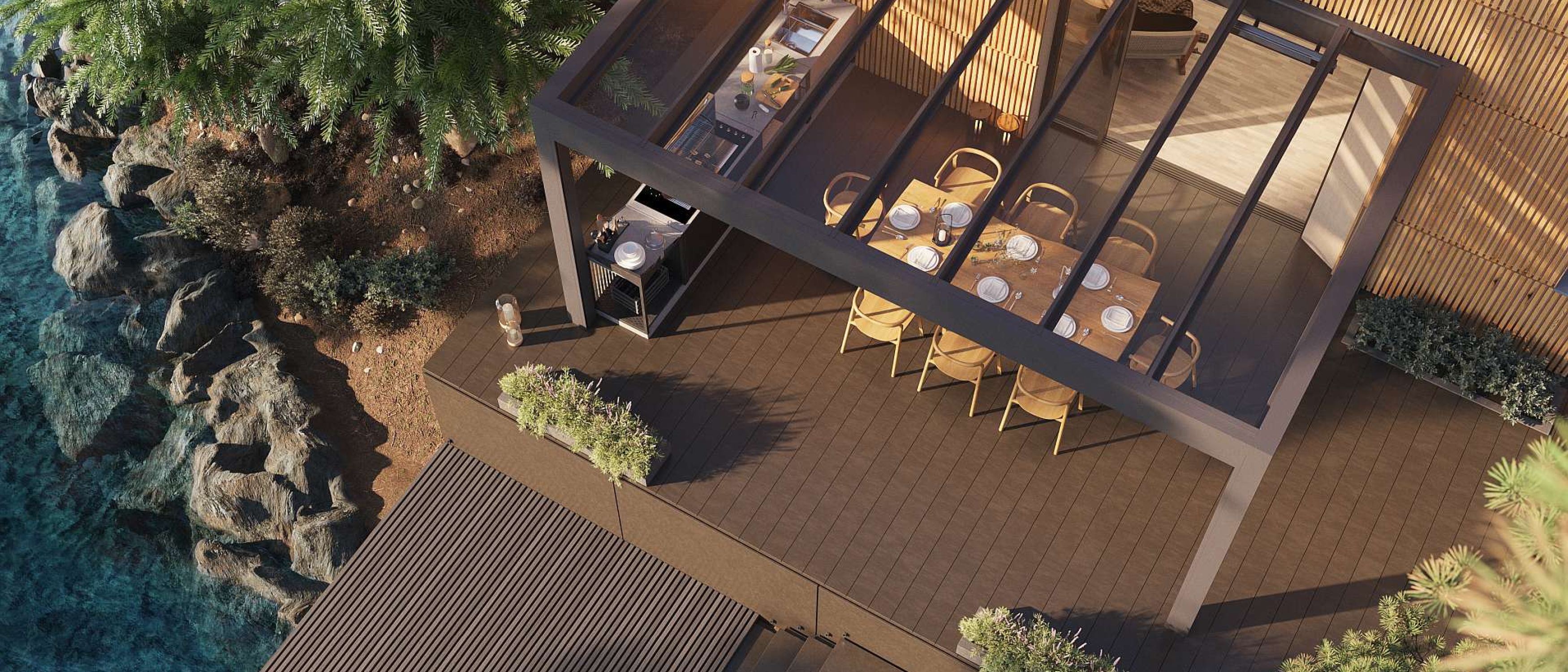 Lamellendach mit Glas von WIGRO, Brustor